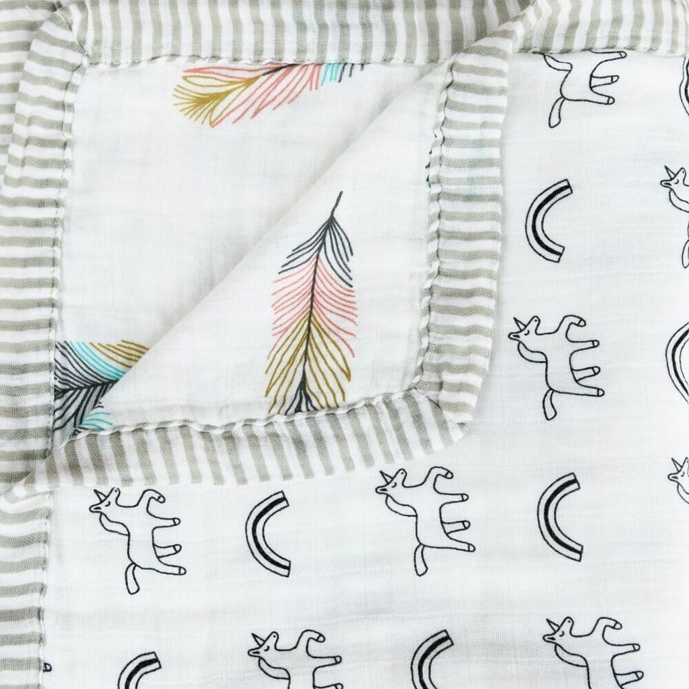 Bohemian Feather 6 Layer Blanket Swaddling Blankets Love Mom