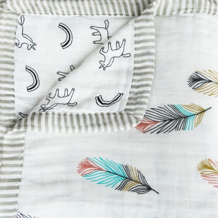 Bohemian Feather 6 Layer Blanket Swaddling Blankets Love Mom