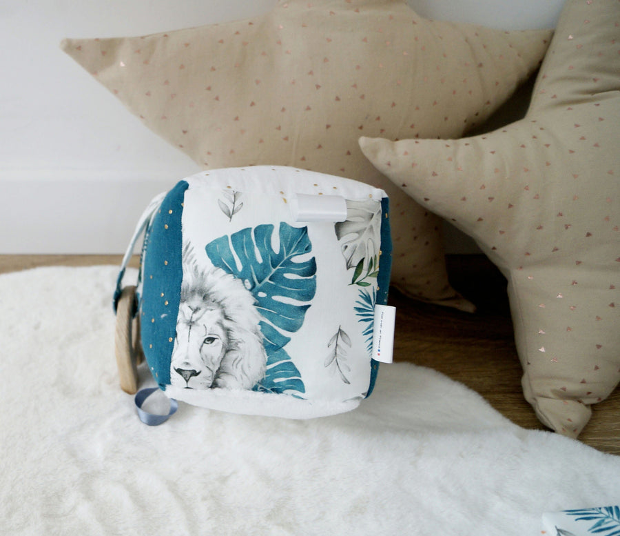 Cotton and Company Soft Activity Cube - Tropical Lion Baby Activity Toys Cotton and Company