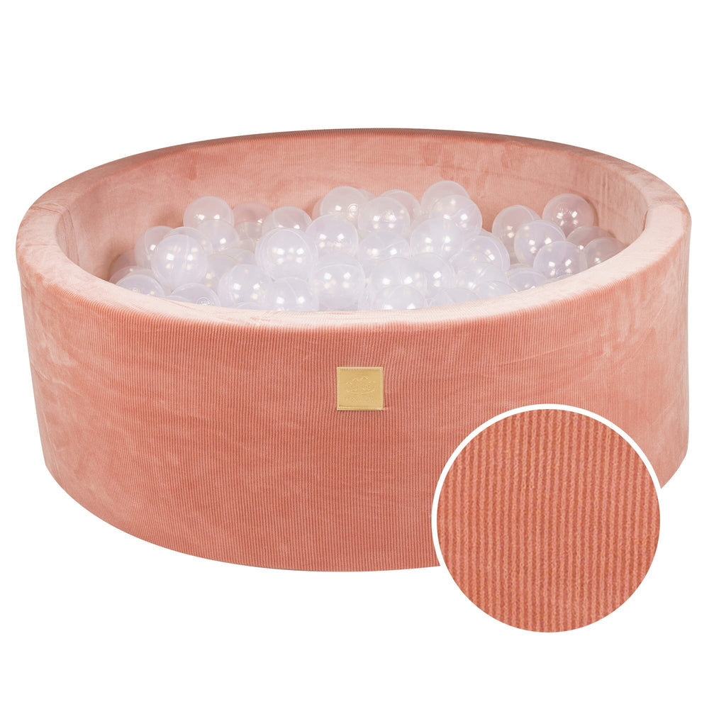 MeowBaby Apricot Round Corduroy Ball Pit Ball Pits MeowBaby 30cm Ball Pit - 200 Balls