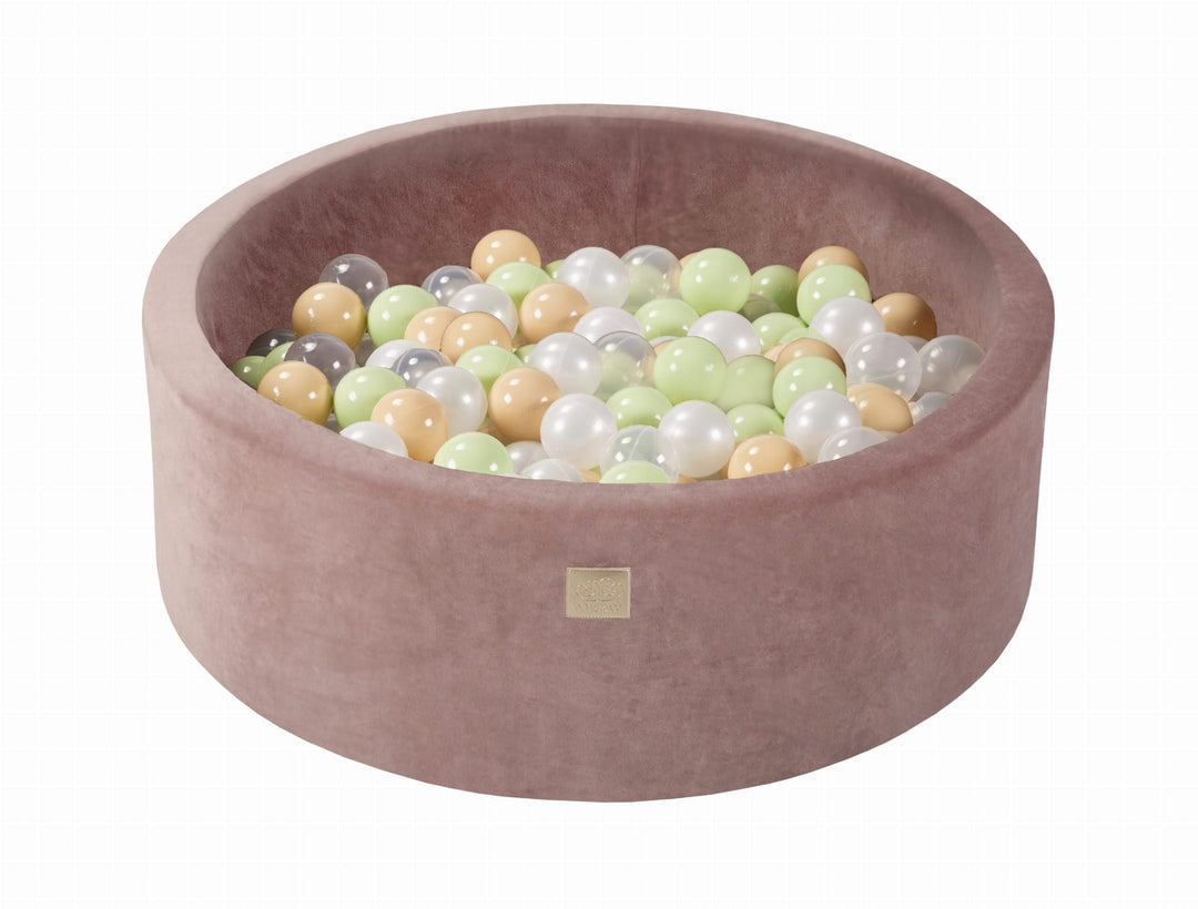 MeowBaby Beige Round Velvet Ball Pit Ball Pits MeowBaby