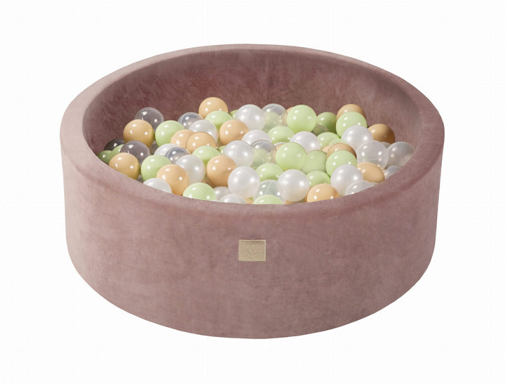 MeowBaby Beige Round Velvet Ball Pit Ball Pits MeowBaby