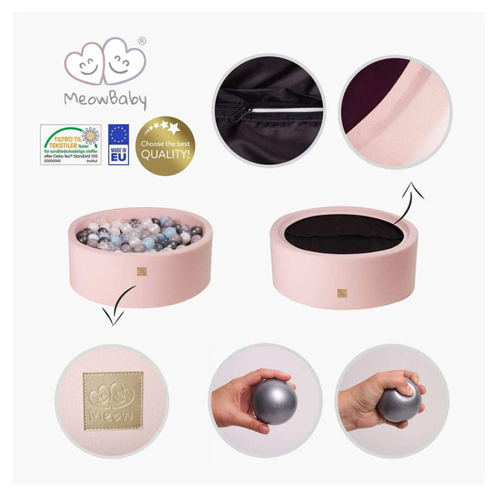 MeowBaby Black Round Cotton Ball Pit Ball Pits MeowBaby