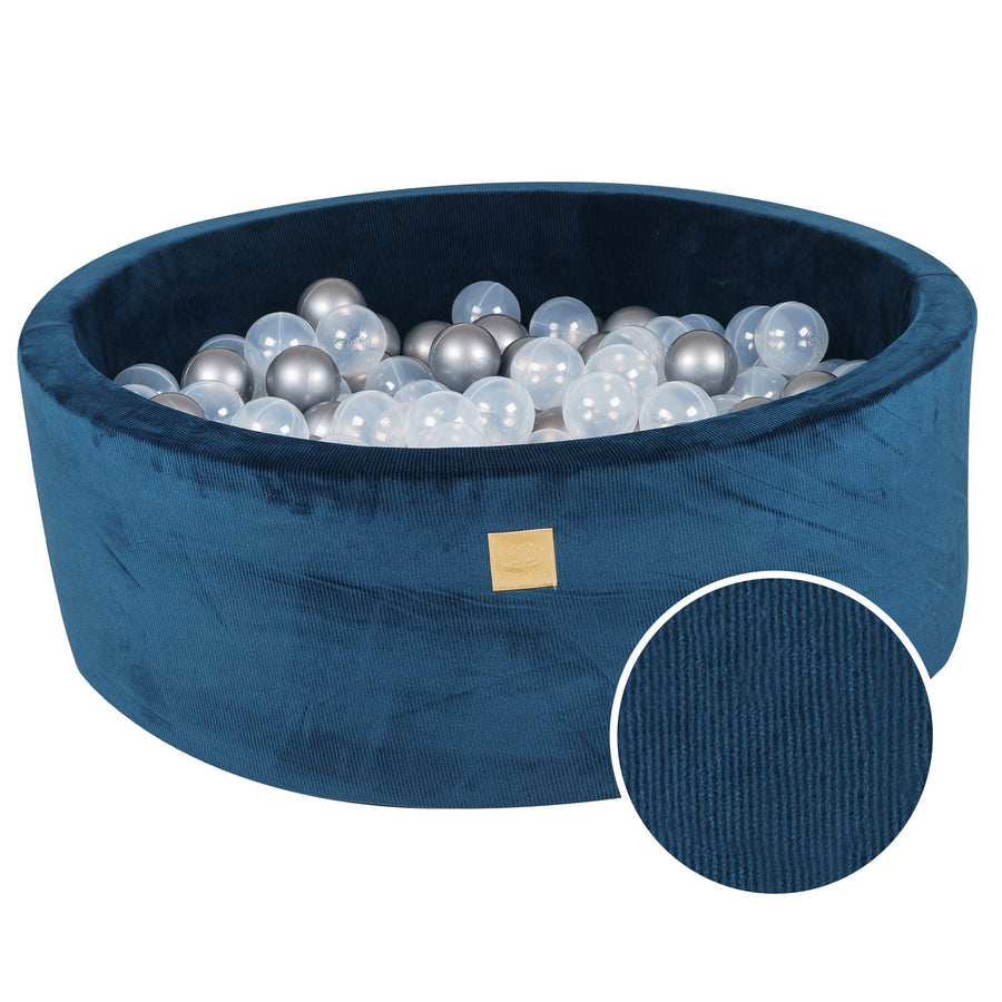 MeowBaby Blue Marine Round Corduroy Ball Pit Ball Pits MeowBaby