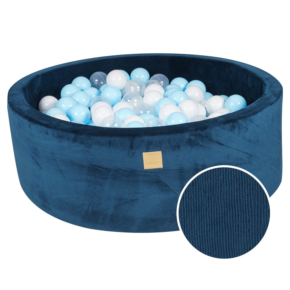 MeowBaby Blue Marine Round Corduroy Ball Pit Ball Pits MeowBaby