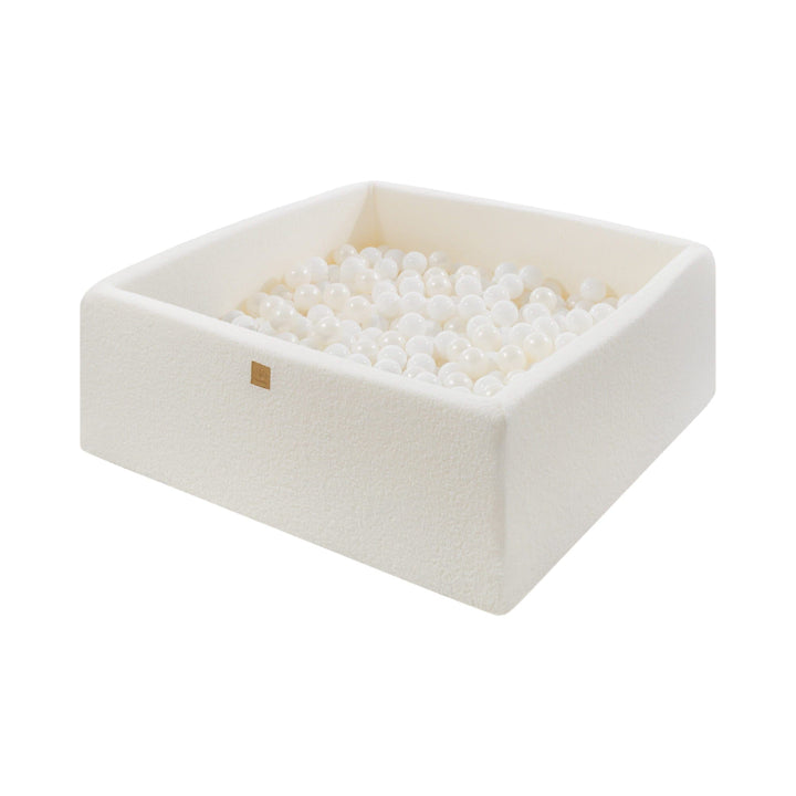 MeowBaby Boucle White Square Ball Pit Ball Pits MeowBaby