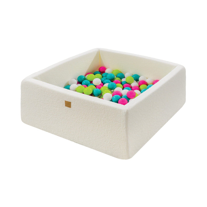 MeowBaby Boucle White Square Ball Pit Ball Pits MeowBaby