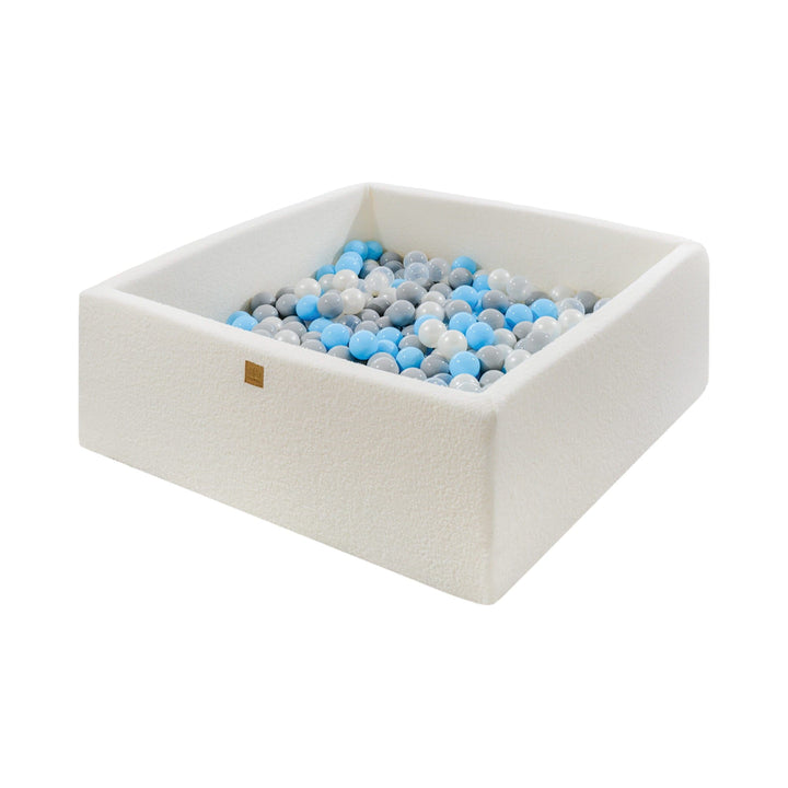 MeowBaby Boucle White Square Ball Pit Ball Pits MeowBaby