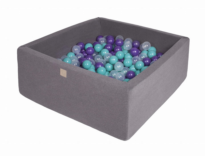 MeowBaby Dark Grey Square Cotton Ball Pit Ball Pits MeowBaby
