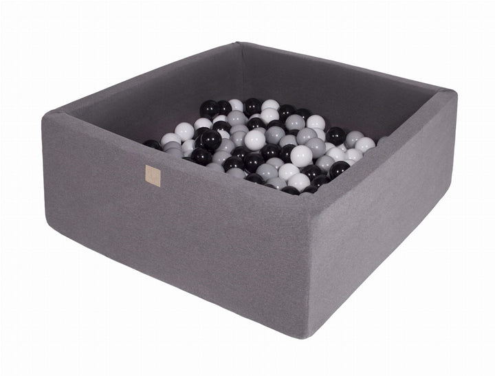 MeowBaby Dark Grey Square Cotton Ball Pit Ball Pits MeowBaby