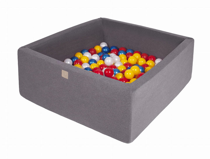 MeowBaby Dark Grey Square Cotton Ball Pit Ball Pits MeowBaby