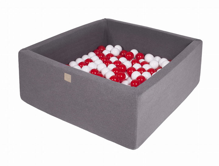 MeowBaby Dark Grey Square Cotton Ball Pit Ball Pits MeowBaby