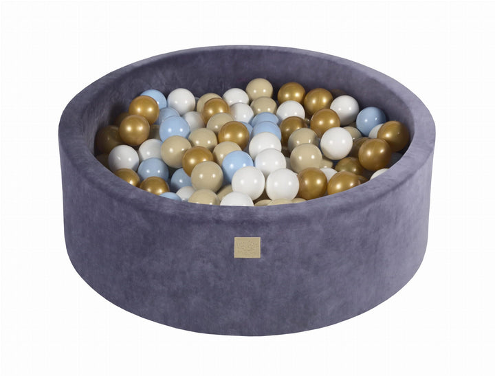 MeowBaby Grey-Blue Round Velvet Ball Pit Ball Pits MeowBaby