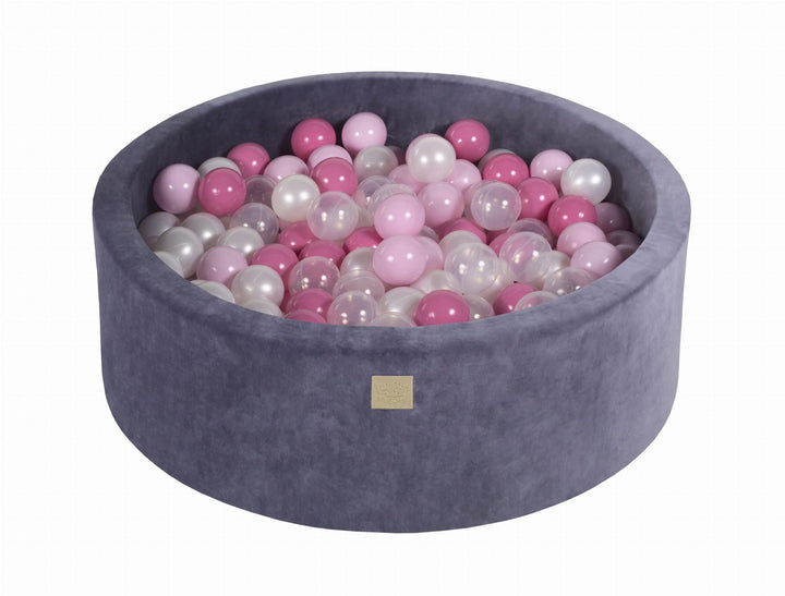 MeowBaby Grey-Blue Round Velvet Ball Pit Ball Pits MeowBaby