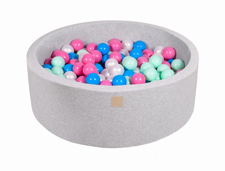 MeowBaby Light Grey Round Cotton Ball Pit Ball Pits MeowBaby