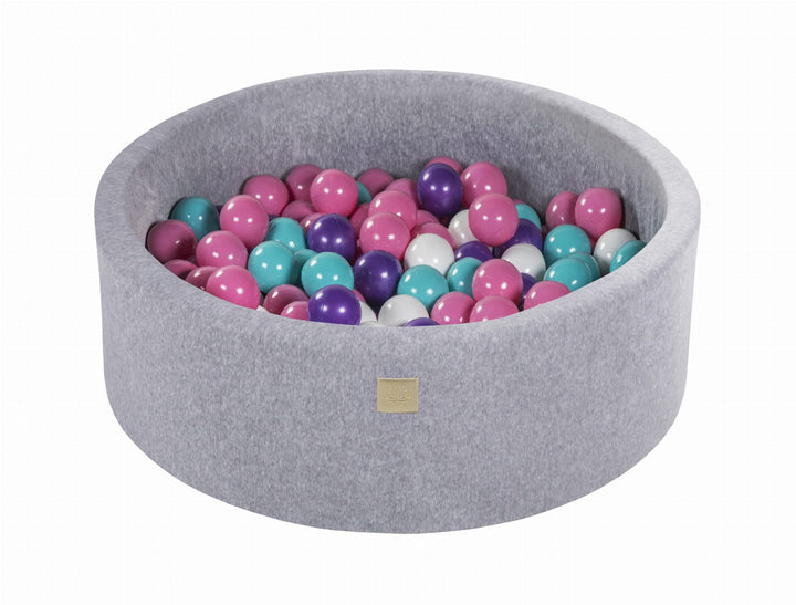 MeowBaby Light Grey Round Velvet Ball Pit Ball Pits MeowBaby