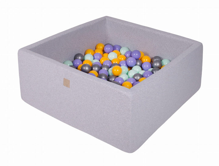 MeowBaby Light Grey Square Cotton Ball Pit Ball Pits MeowBaby