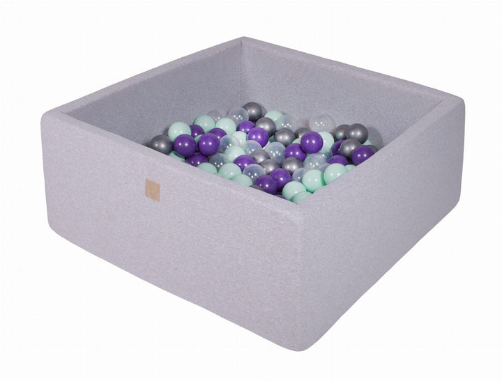 MeowBaby Light Grey Square Cotton Ball Pit Ball Pits MeowBaby
