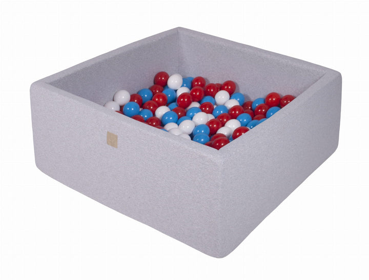 MeowBaby Light Grey Square Cotton Ball Pit Ball Pits MeowBaby