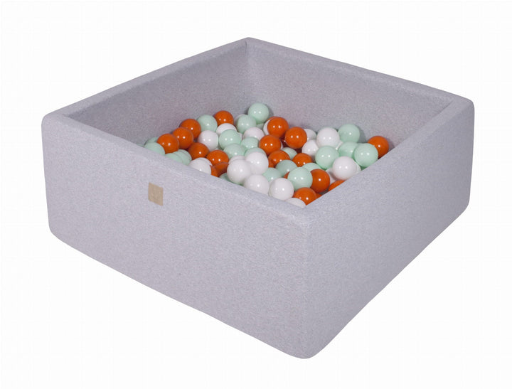 MeowBaby Light Grey Square Cotton Ball Pit Ball Pits MeowBaby