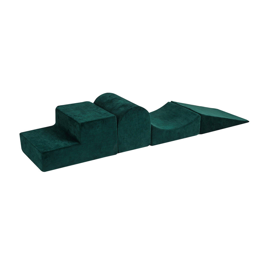 MeowBaby Luxury Dark Green Foam Soft Play Playground Foam Blocks MeowBaby 4 Elements