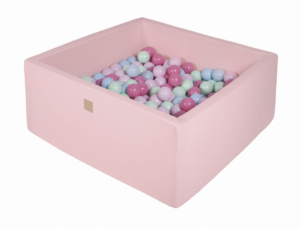 MeowBaby Powder Pink Square Cotton Ball Pit Ball Pits MeowBaby