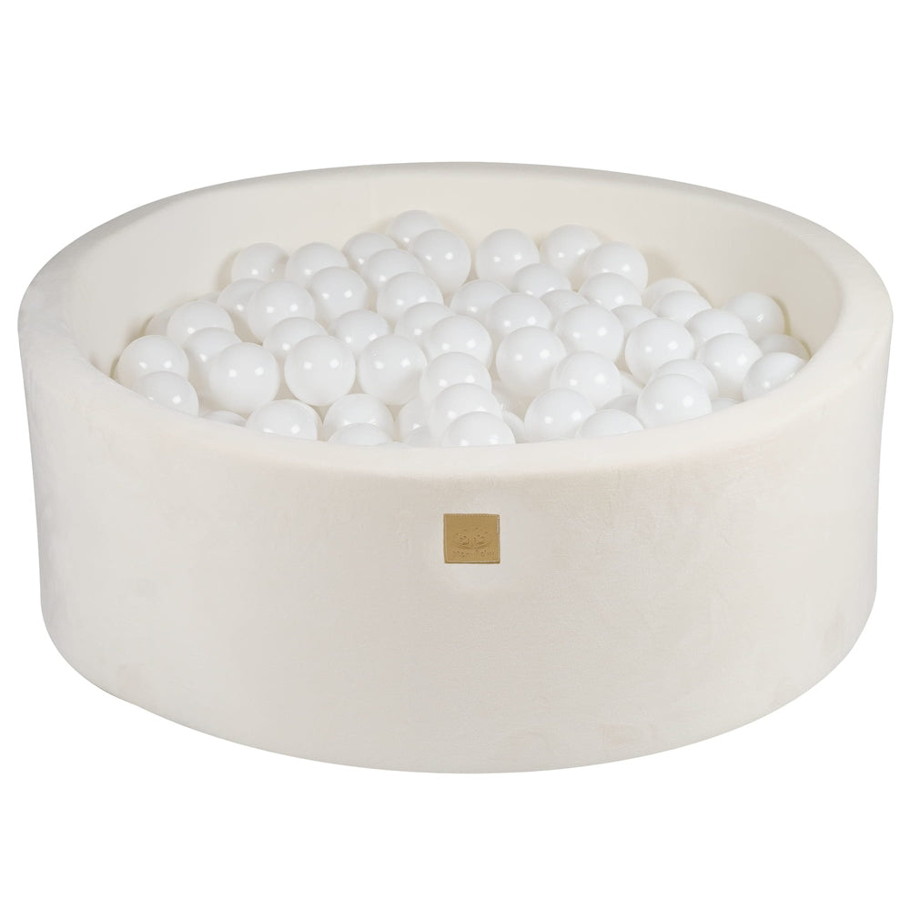 MeowBaby White Round Velvet Ball Pit Ball Pits MeowBaby