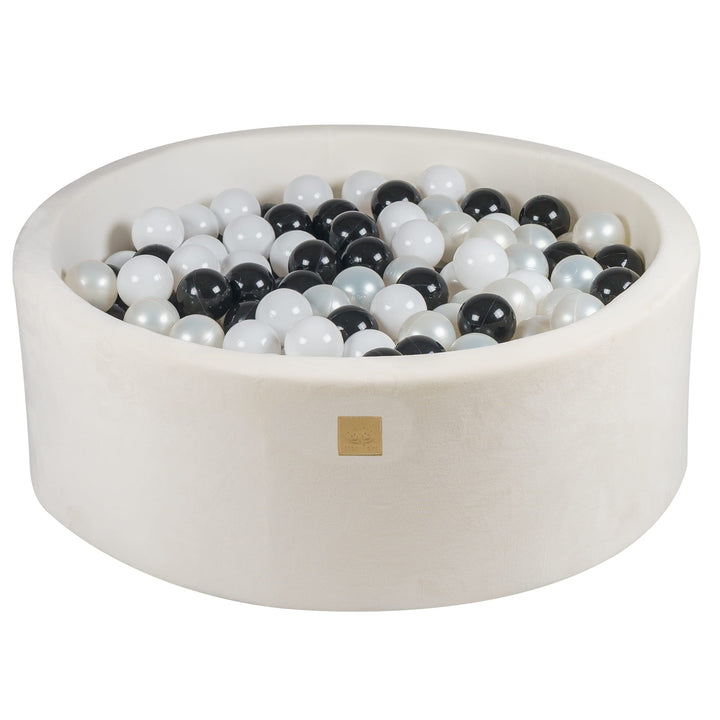 MeowBaby White Round Velvet Ball Pit Ball Pits MeowBaby