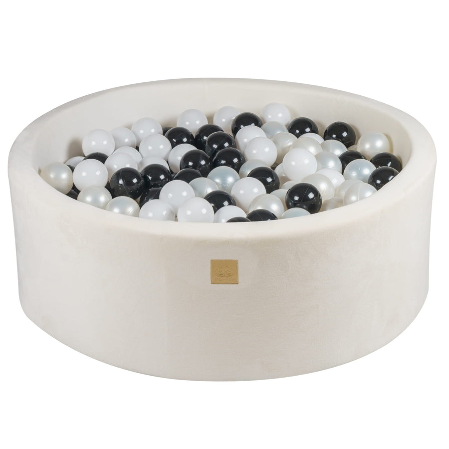 MeowBaby White Round Velvet Ball Pit Ball Pits MeowBaby