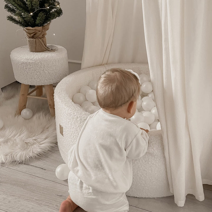 MeowBaby® Boucle White Round Ball Pit Ball Pits MeowBaby