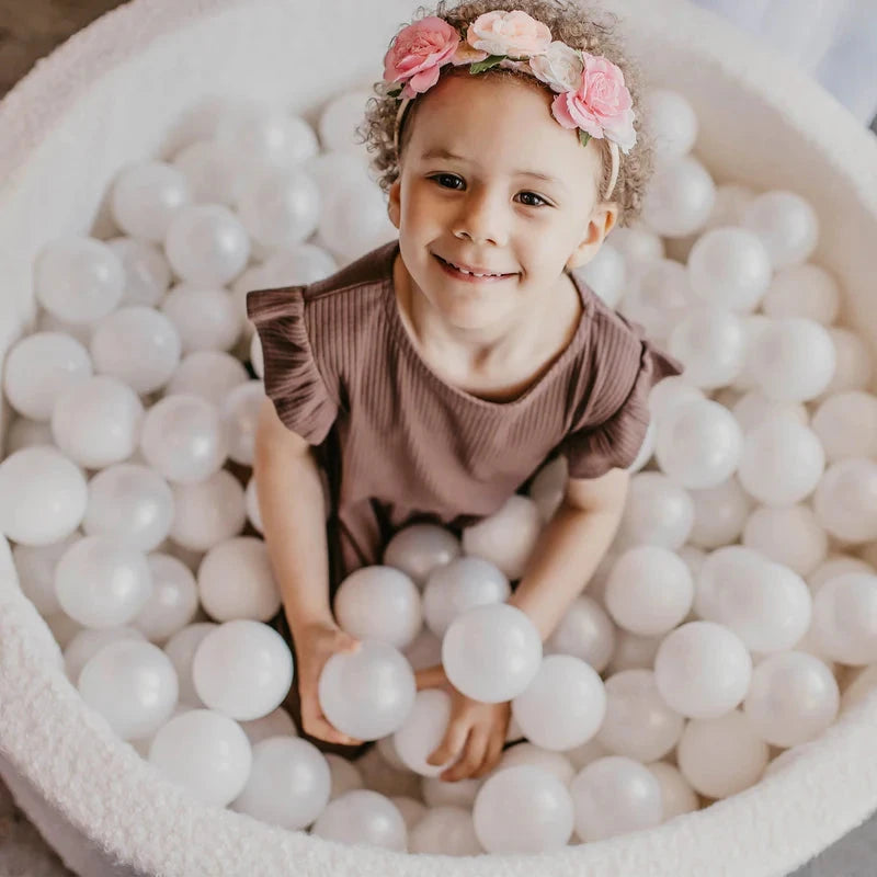 MeowBaby® Boucle White Round Ball Pit Ball Pits MeowBaby