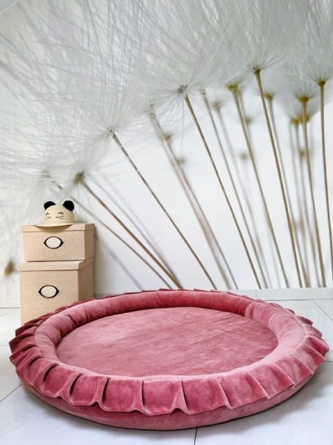 Monio for Kids Dirty Pink Velvet Padded Nest Playmat Play Mats MONIO for Kids