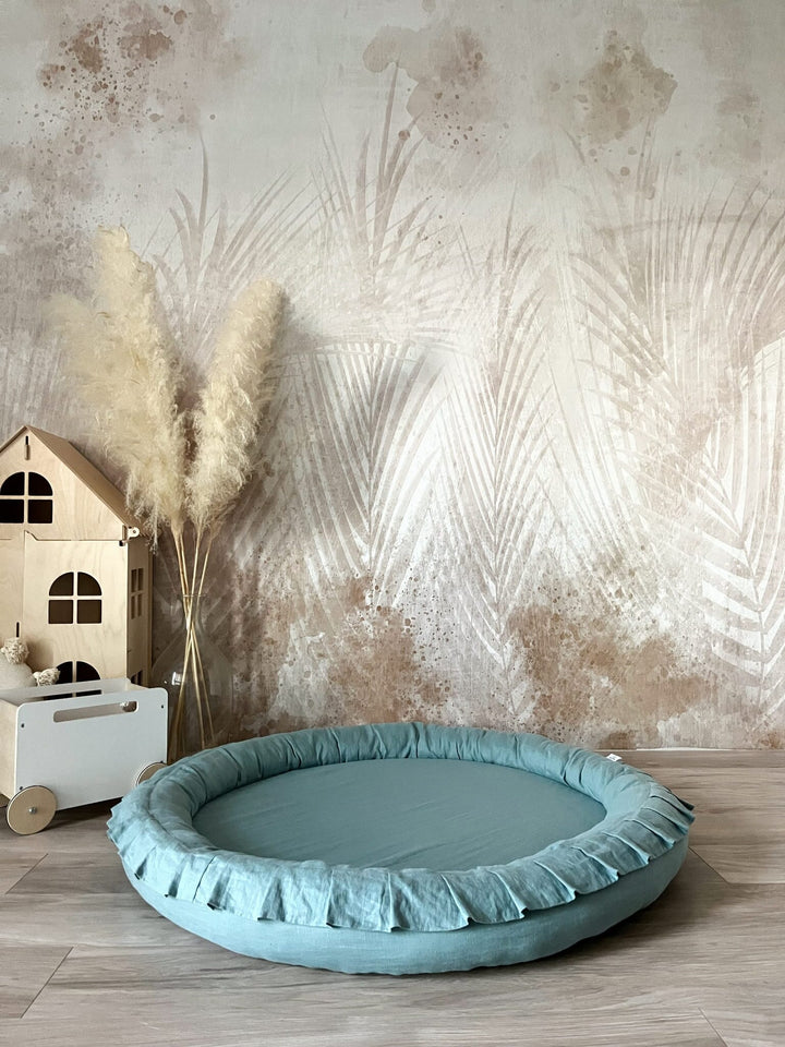 Monio for Kids Mint Linen Padded Nest Playmat Play Mats MONIO for Kids