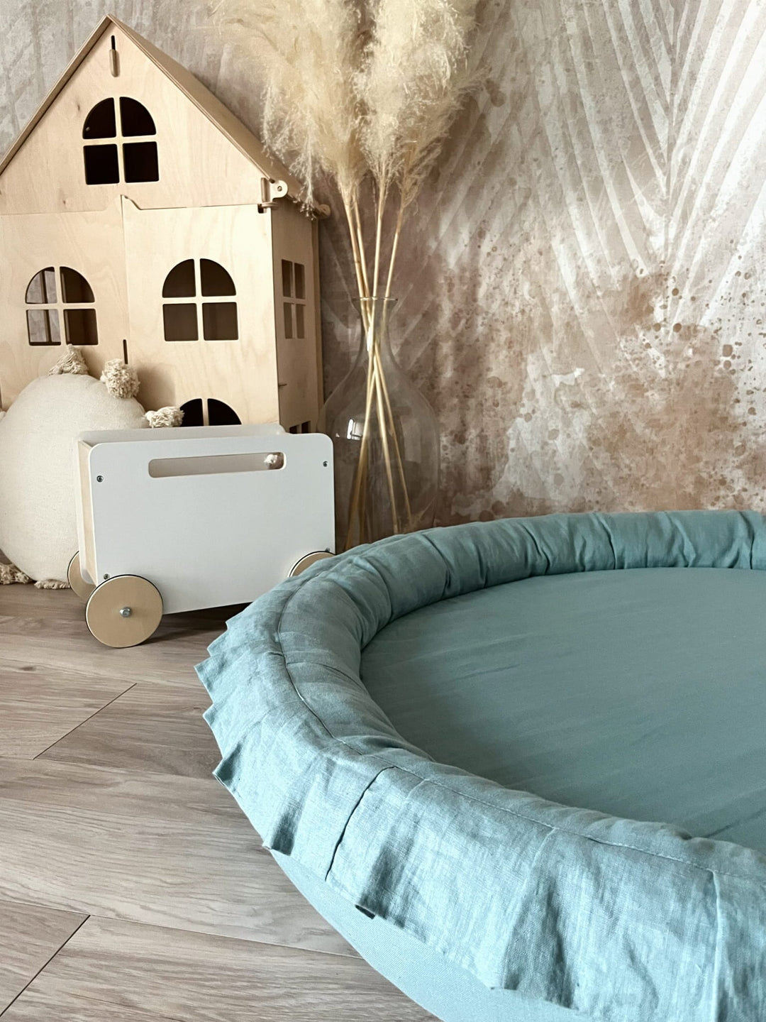 Monio for Kids Mint Linen Padded Nest Playmat Play Mats MONIO for Kids