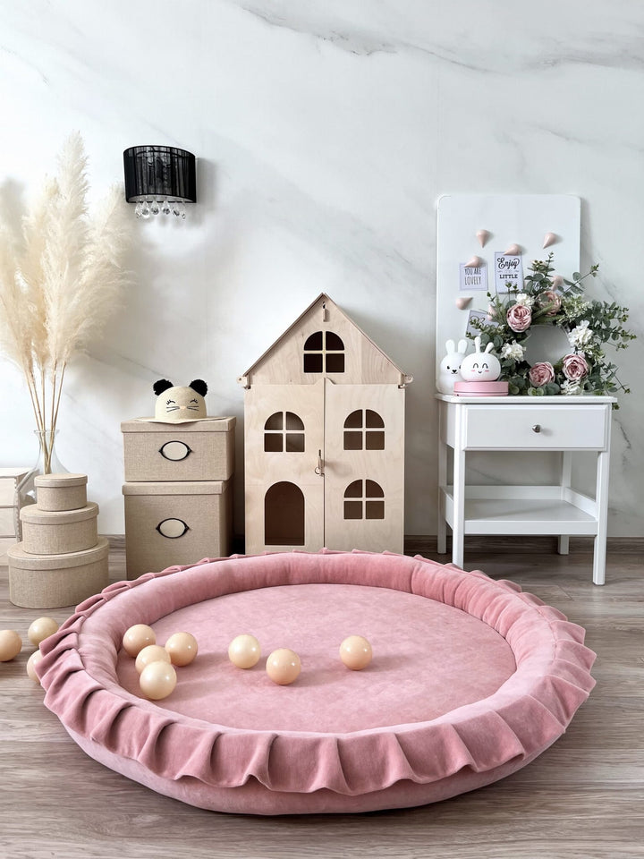 Monio for Kids Pink Velvet Padded Nest Playmat Play Mats MONIO for Kids