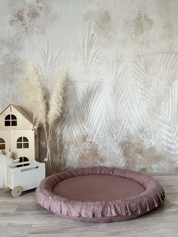 Monio for Kids Powder Pink Linen Padded Nest Playmat Play Mats MONIO for Kids