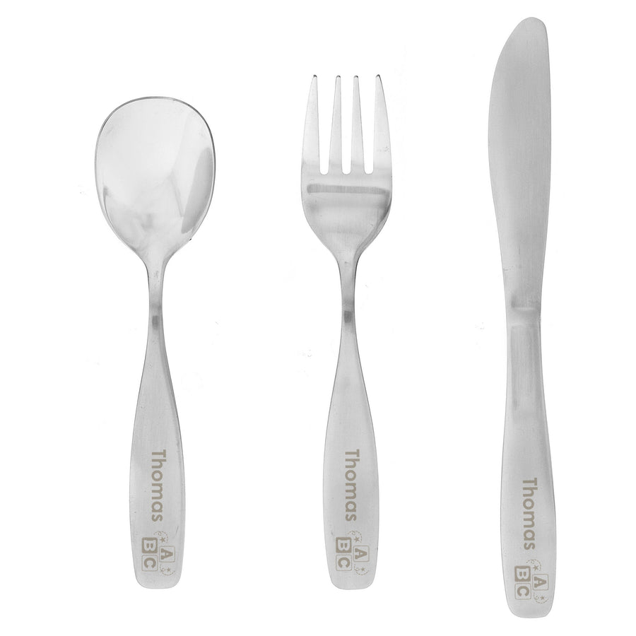 Personalised 3 Piece ABC Cutlery Set Flatware Sets Mini Bee