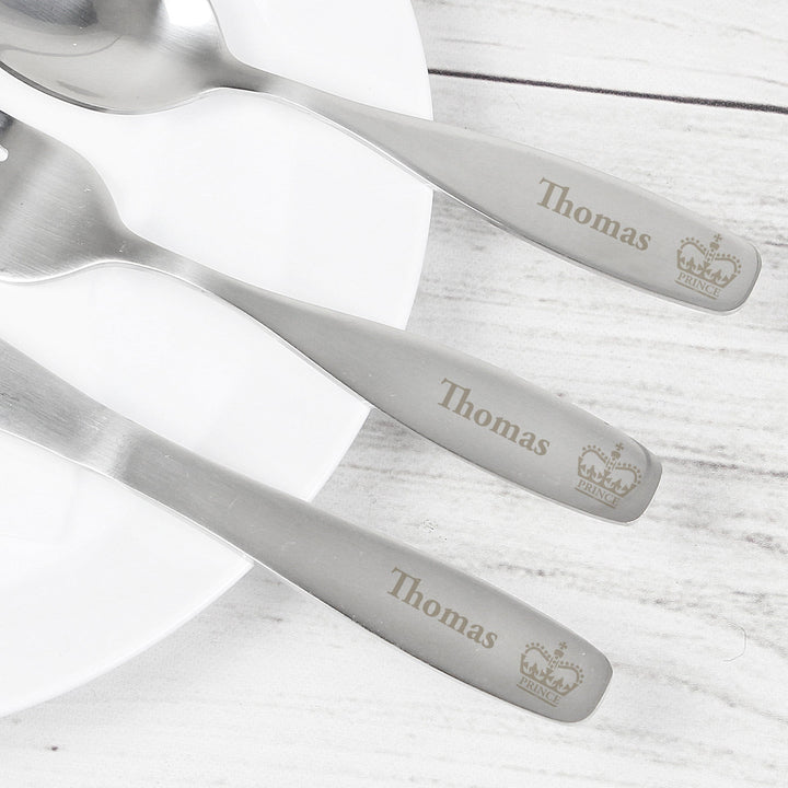 Personalised 3 Piece Prince Cutlery Set Flatware Sets Mini Bee