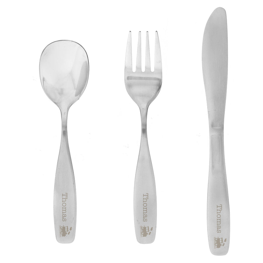 Personalised 3 Piece Train Cutlery Set Flatware Sets Mini Bee