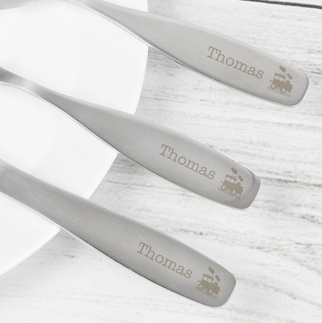 Personalised 3 Piece Train Cutlery Set Flatware Sets Mini Bee
