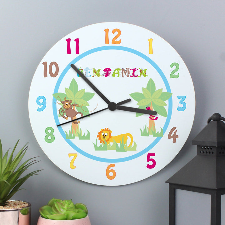 Personalised Animal Alphabet Clock Wall Clocks Mini Bee