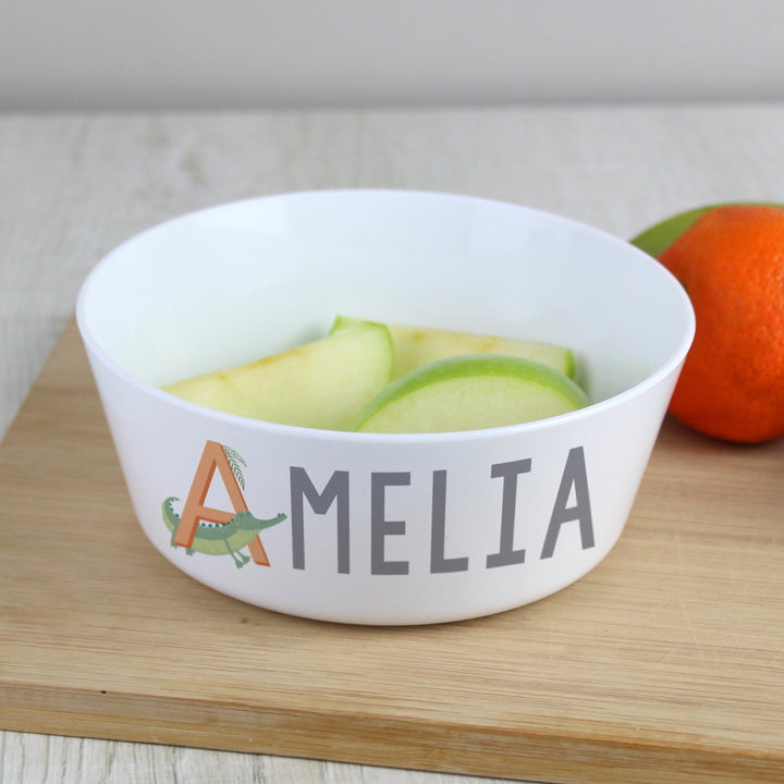 Personalised Animal Alphabet Plastic Bowl Bowls Mini Bee