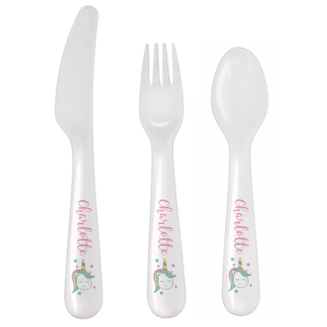 Personalised Baby Unicorn Plastic Cutlery Flatware Sets Mini Bee