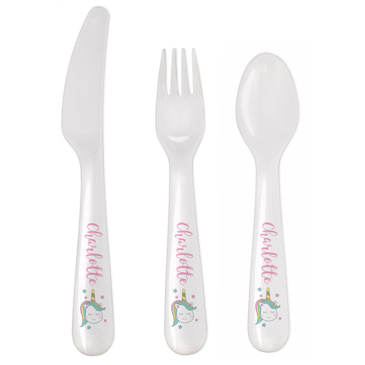 Personalised Baby Unicorn Plastic Cutlery Flatware Sets Mini Bee