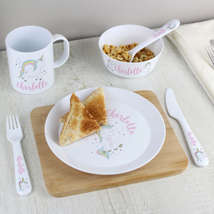 Personalised Baby Unicorn Plastic Cutlery Flatware Sets Mini Bee