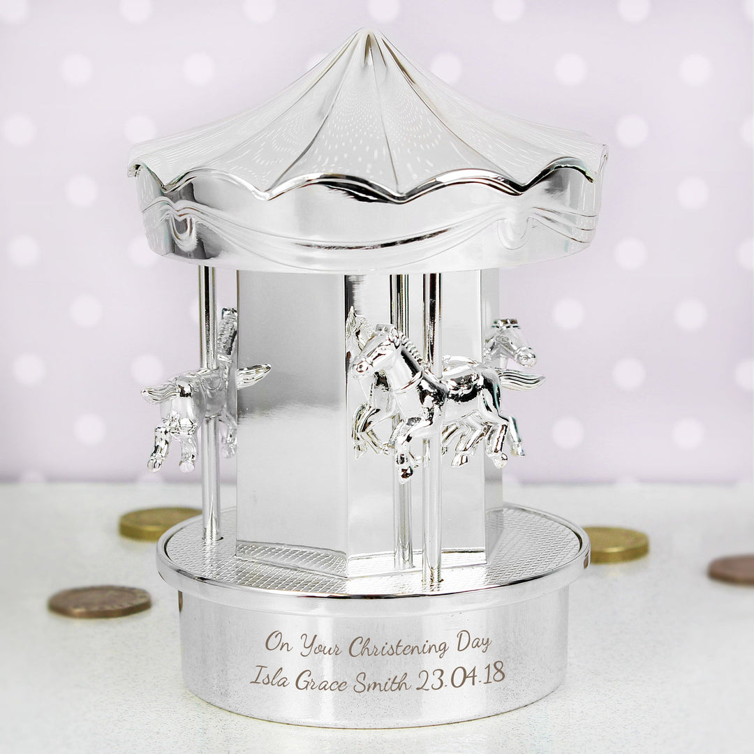 Personalised Carousel Money Box Piggy Banks & Money Jars Mini Bee