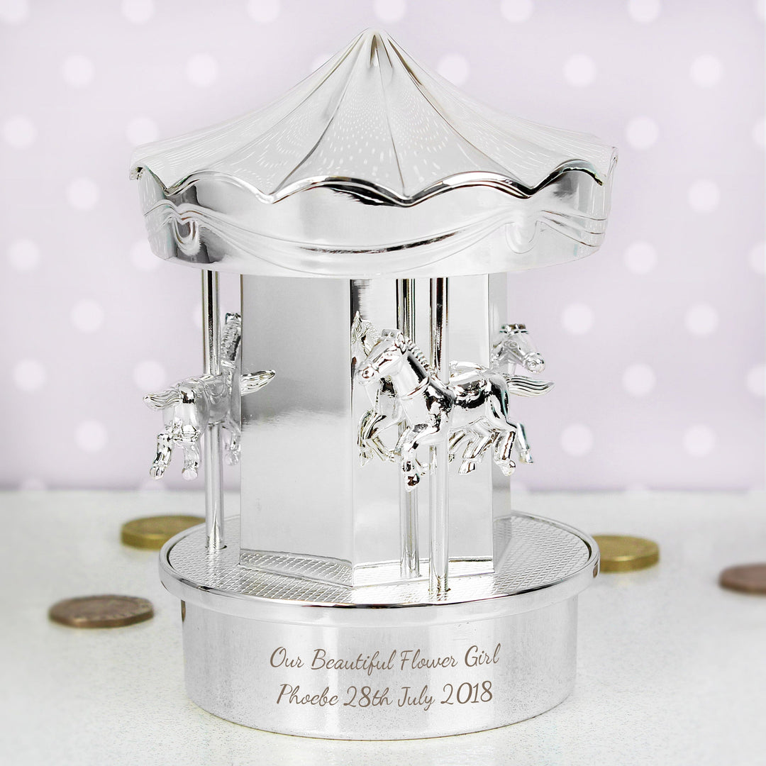 Personalised Carousel Money Box Piggy Banks & Money Jars Mini Bee