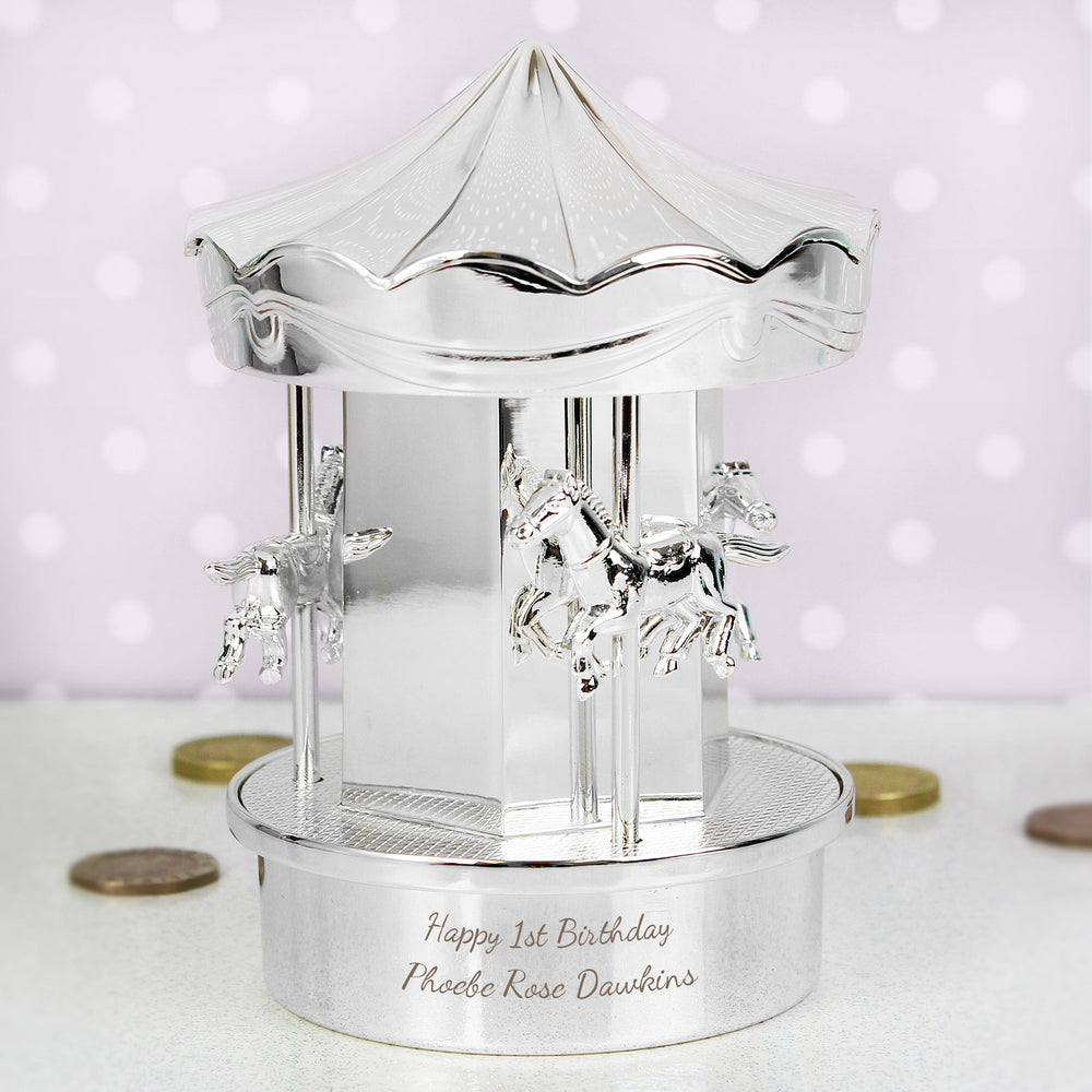 Personalised Carousel Money Box Piggy Banks & Money Jars Mini Bee