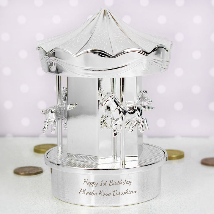 Personalised Carousel Money Box Piggy Banks & Money Jars Mini Bee