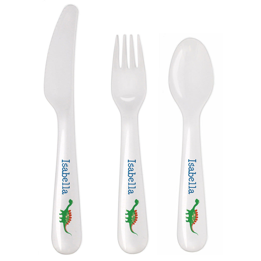 Personalised Dinosaur 3 Piece Plastic Cutlery Set Flatware Sets Mini Bee